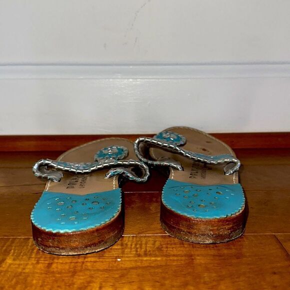 Palm Beach Turquoise Flip Flop Sandals Sz 6 - Picture 5 of 8